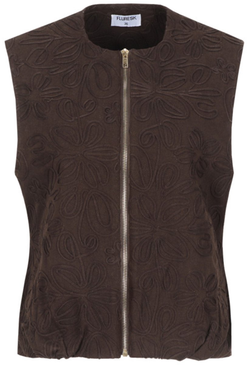 Fluresk Gilet Dea Gilet 26nqf19 514 Dark Chocolate Dames Maat - 40