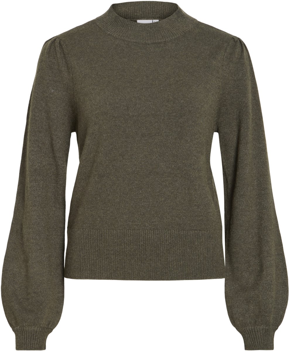 Vila Trui Viril Turtle-nk Balloon L/s Top - N 14084179 Forest Night/ Dark Melange Dames Maat - XL