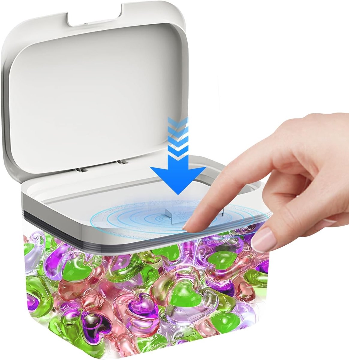 Opslagdoos voor Waspoeder 2.8 L - Luchtdichte Container voor Wasmiddel, Hondenvoer en Kattenvoer met Maatbeker, Transparant PET Plastic