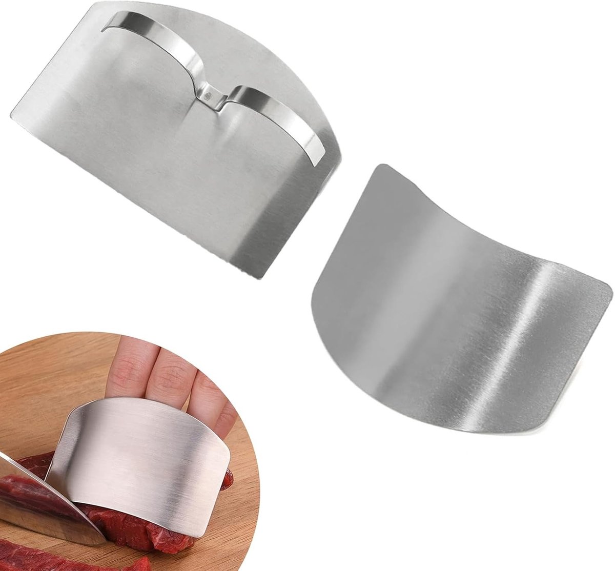Veiligheid voor je vingers tijdens het snijden, verstelbare ring mesbeschermer, roestvrijstalen vingerbescherming voor de keuken, ideale keukenaccessoire voor chefs