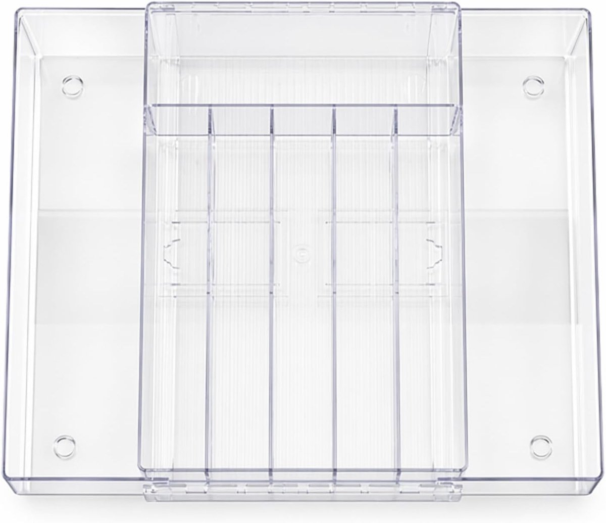Uitbreidbare Besteklade Organizer voor Keukenladen - Verstelbare Plastic Bestekbak met Compartimenten voor Lepels, Vorken en Messen - Ideaal voor Opbergruimte en Keukenorganisatie