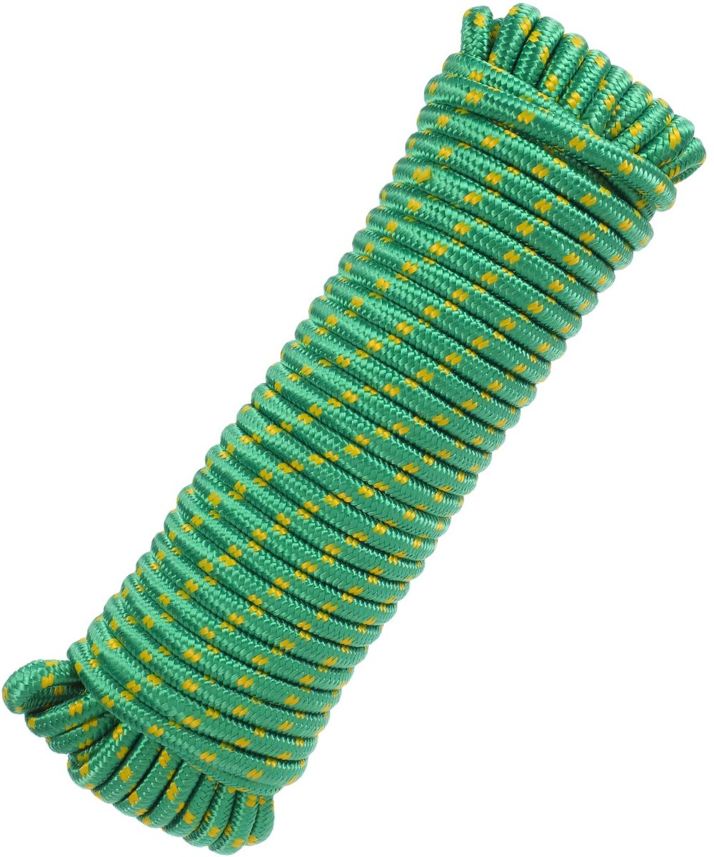 Polypropyleen Touw - Solide Gevlochten - Groen/Geel - 10 mm x 27,5 m