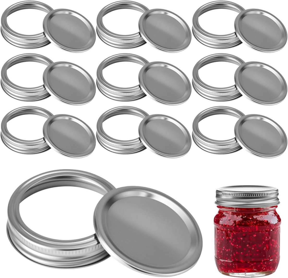Mason Jar schroefdeksels 86mm voor jam- en snoepblikken - Set van 10 duurzame deksels voor conserveren en bewaren