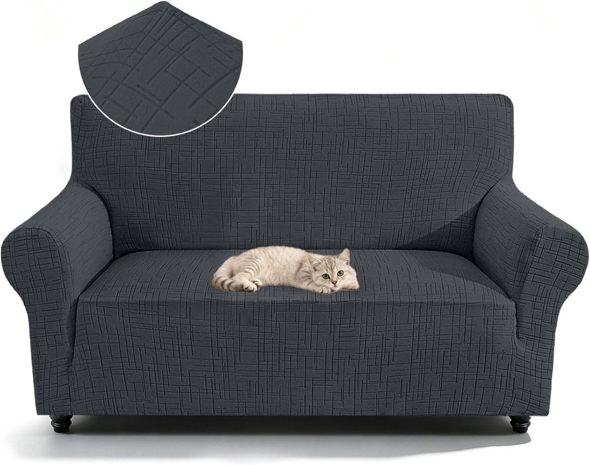 Universele Stretch Bankhoes voor 2 Zits Sofa, Elastische Bankbeschermer, Antislip en Krasbestendig, Ideaal voor Woonkamer en Meubelbescherming