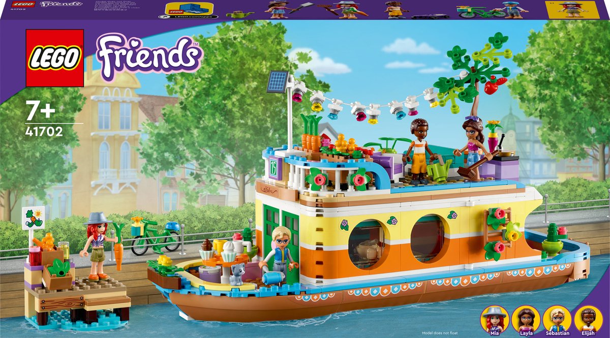 Bol.com LEGO® Friends Woonboot 41702 bouwset; met 4 minipoppetjes waaronder Mia en 1 speelgoeddier; verjaardagscadeau voor kinde... aanbieding