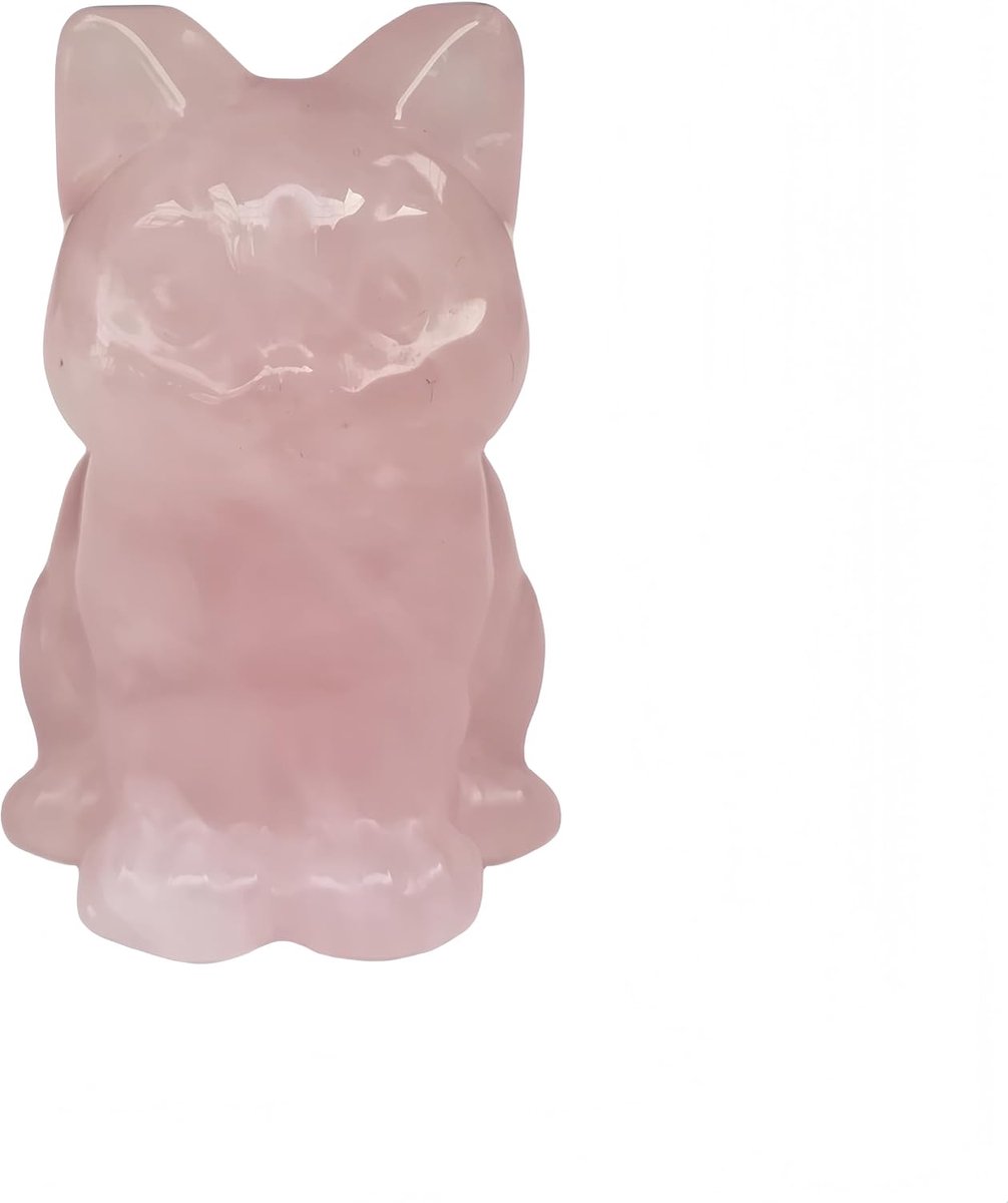 Decoratiekristal - 3,8 cm - Handgemaakt - Naturel en Roze