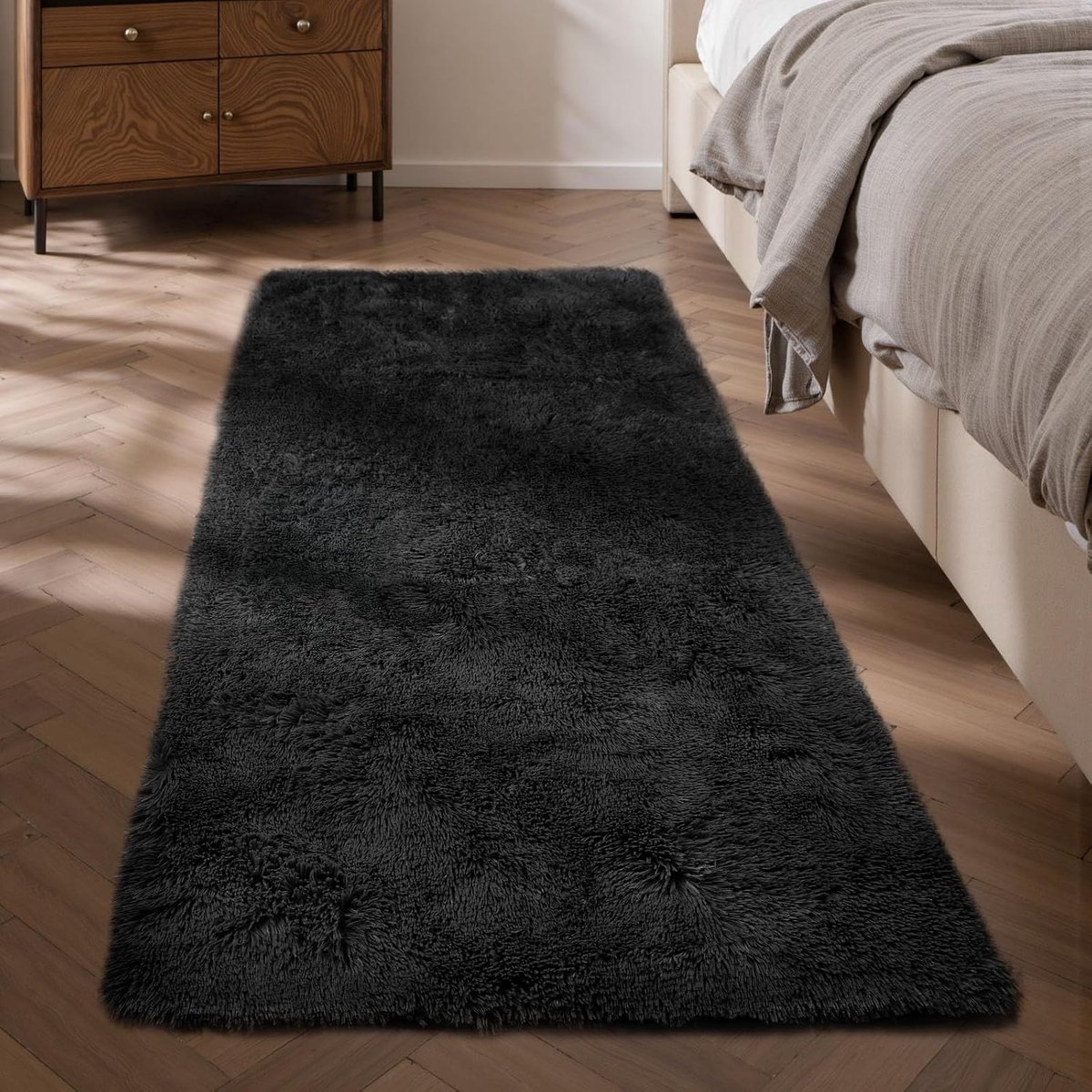 Vloerkleed - 60 x 120 cm - Fluweel - Modern - Wasbaar - Grijs