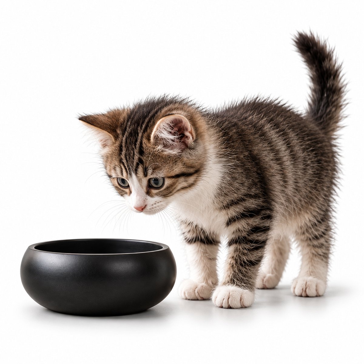 belviona Kattenvoerbak zwart, RVS 360 ml voor voer & water