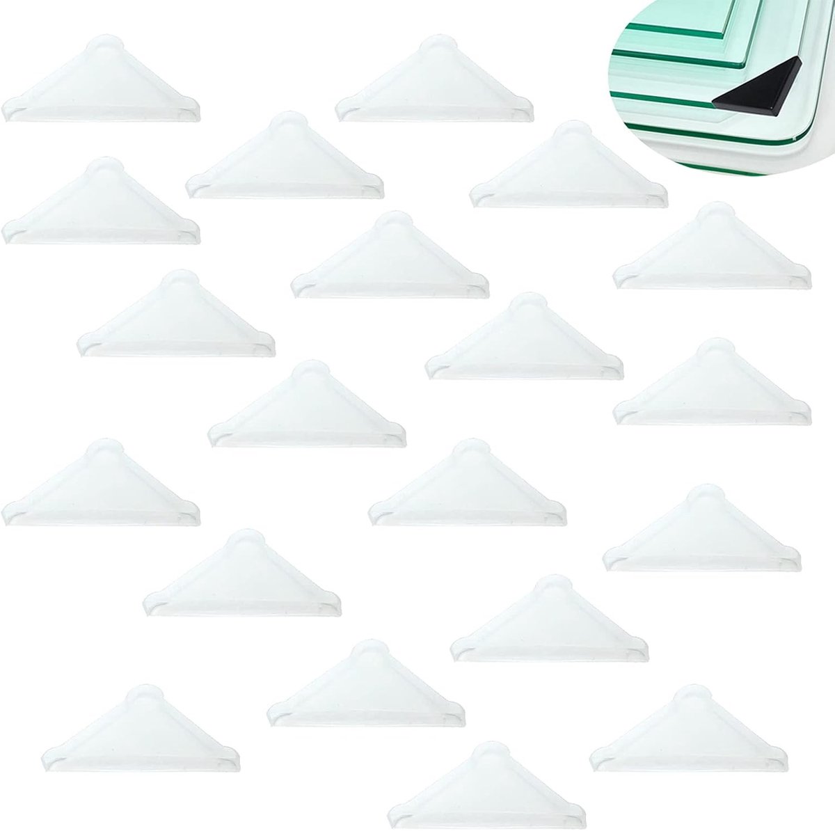 Hoekbescherming voor Glazen Meubels - 20 Stuks Driehoekige Kussens (4mm x 50mm) Wit, Veiligheidsoplossing voor Kinderen en Dieren