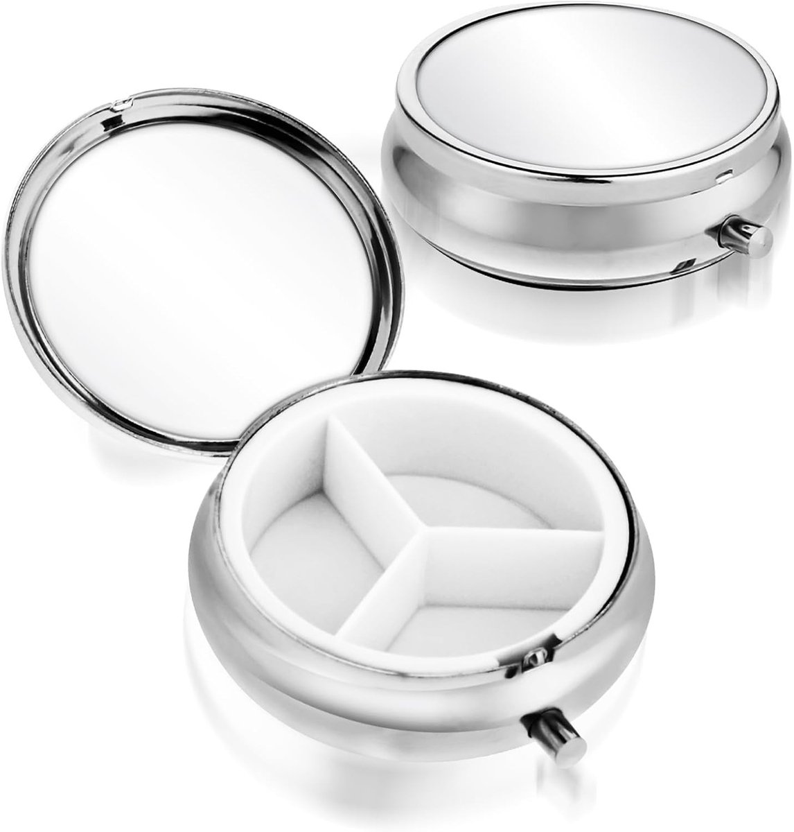 Draagbare pillendoos met 3 compartimenten, multifunctionele vochtbestendige organizer voor vitamines en visolie, ideaal voor in je portemonnee of zak
