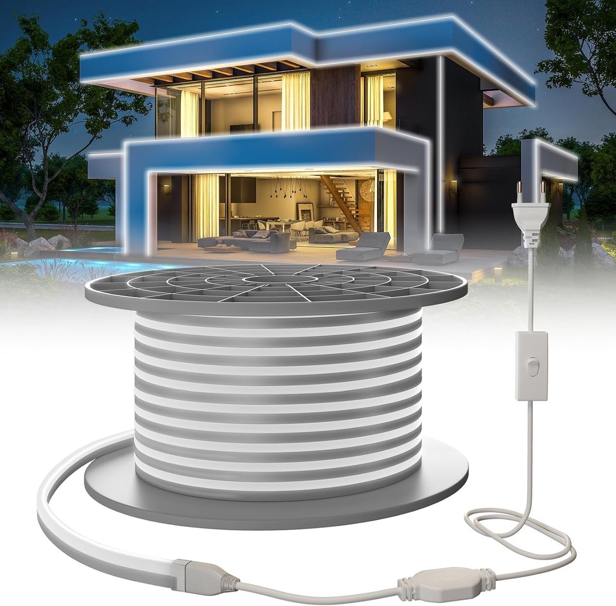 Neon LED Strip - Koud Licht - 15m - Waterdichte Flexibele Lichtstrip voor Buiten - Voor Thuis en Feest