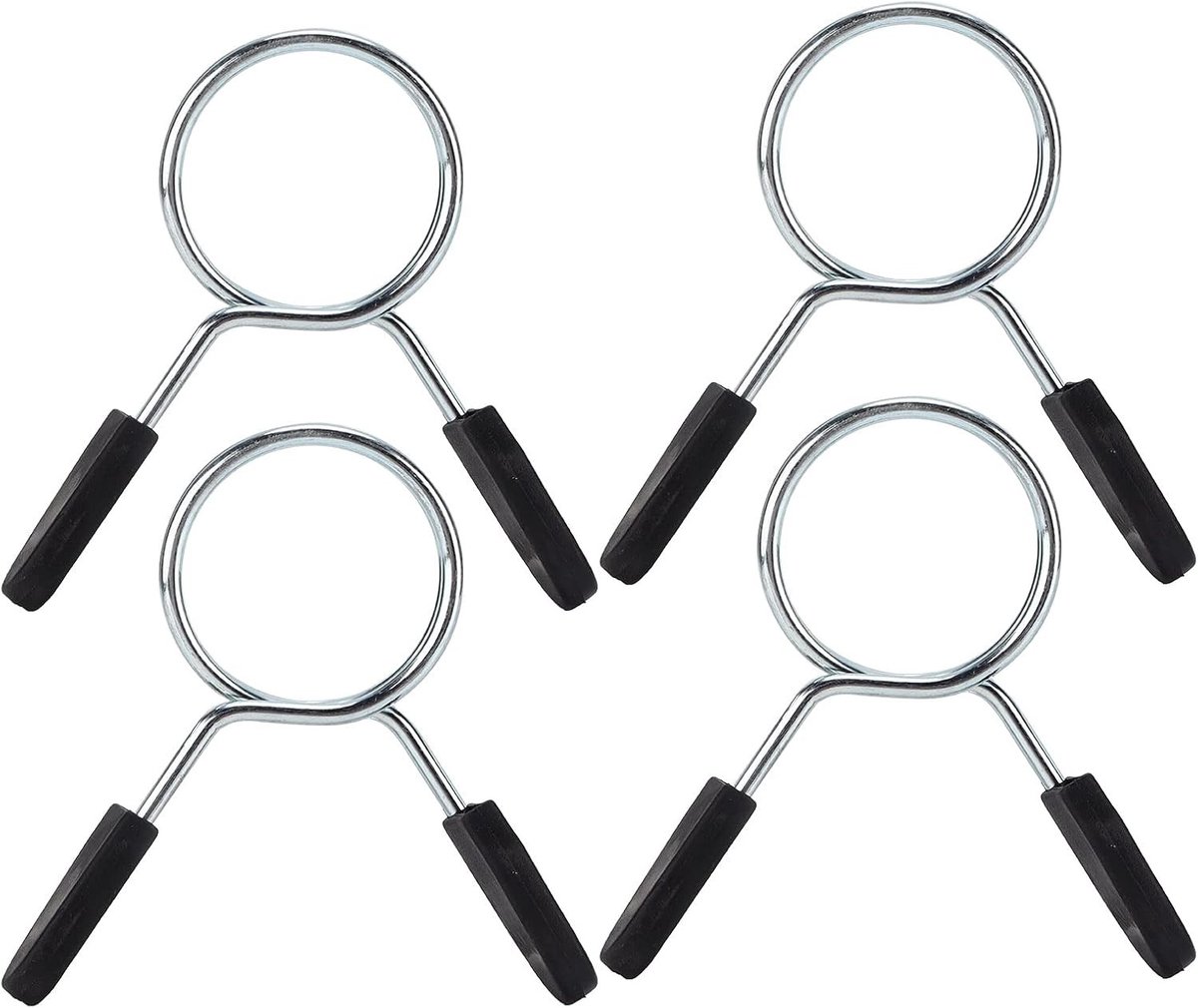Halterveerclips voor gewichtheffen - 4 stuks, 48mm barbell klemmen voor veilige grip en optimale training