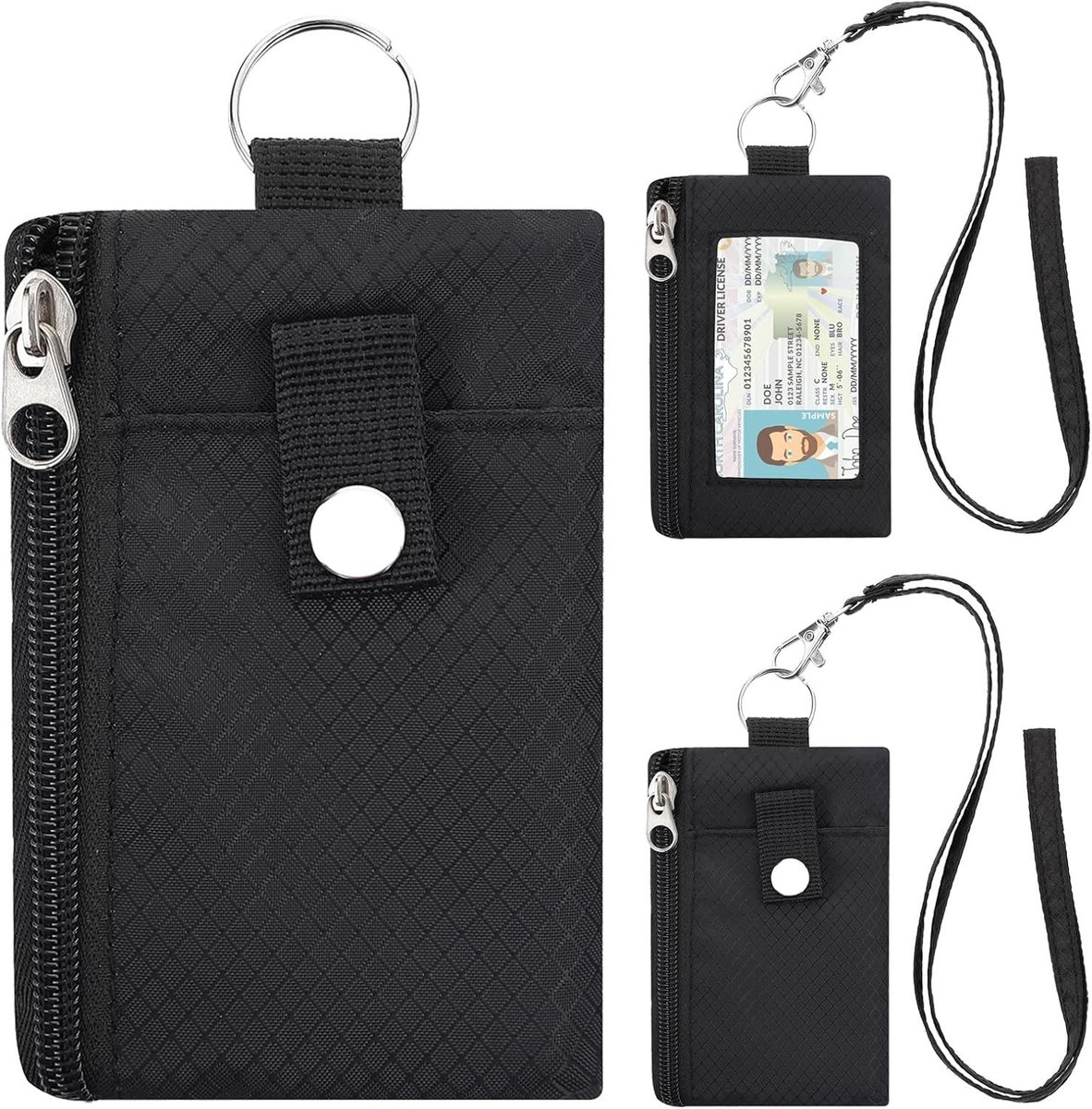 Borsttas - Zwart - 13 x 8,5 x 8,5 cm - Duurzaam Polyester met RFID Bescherming - Voor Heren en Dames