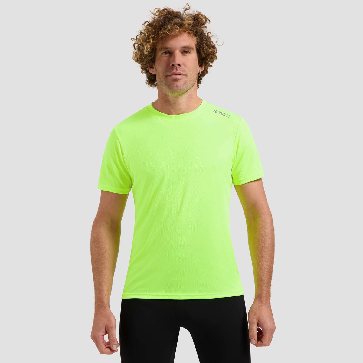 Rogelli Promo Heren Hardloopshirt - Korte mouw - Geel
