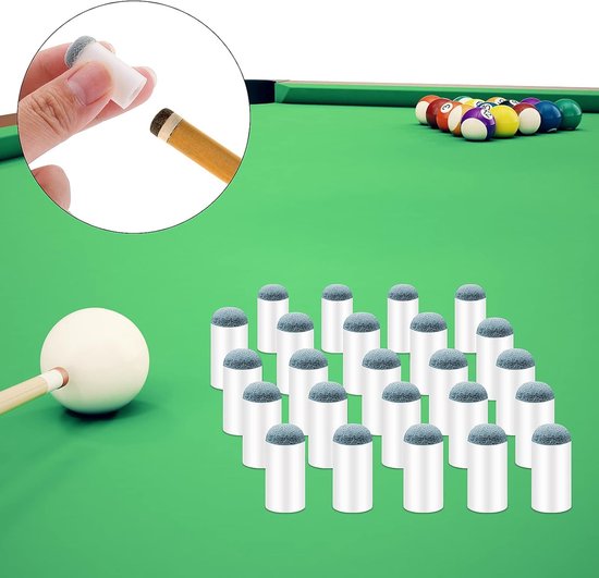 24 Stuks Pool Cue Tips Slip On Billiard Tips Vervangingen 13mm voor Optimale Speelervaring — afbeelding 4