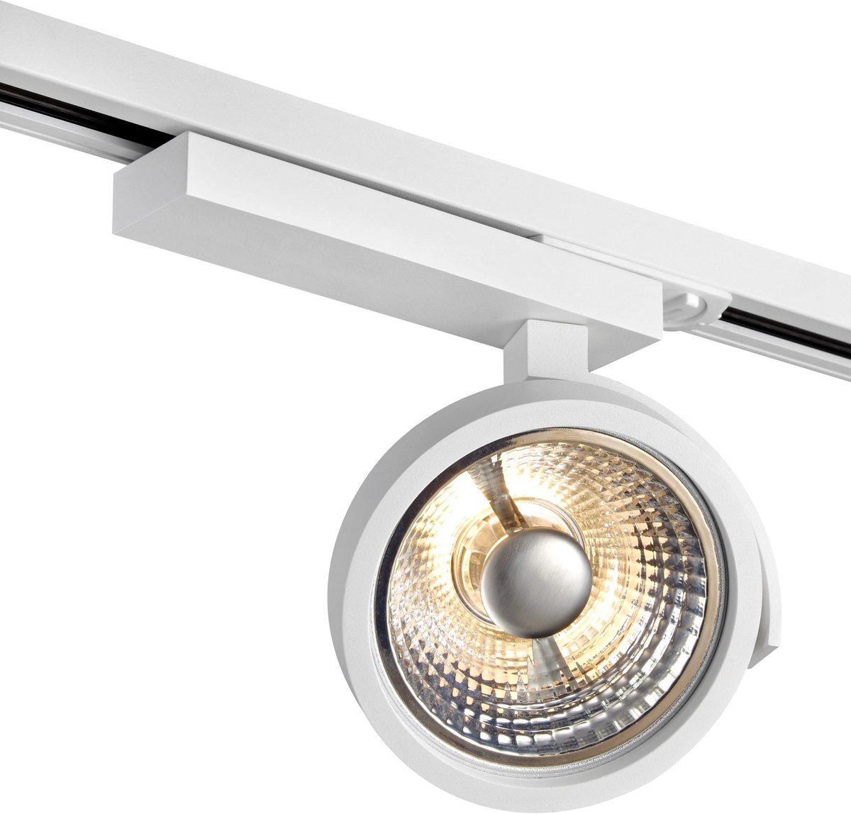 Pulse AR111 trackspot in wit aluminium, G53-fitting, ingebouwde dimbare driver, lamp niet inbegrepen, IP20