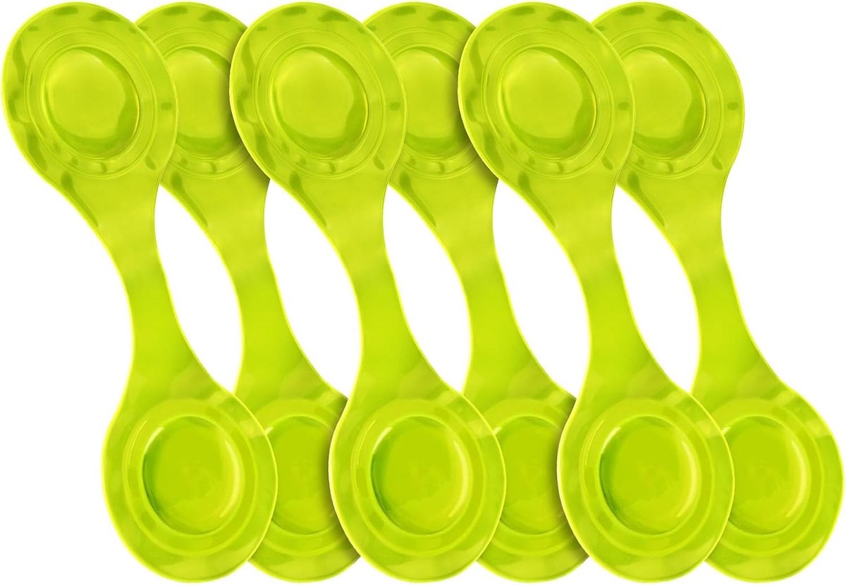 Set van 6 Reflecterende Magnetische Clips voor Veiligheid, Rugzak, Kinderwagen en Auto, Groen