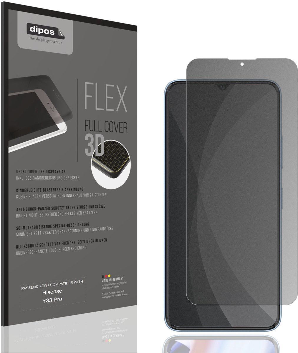 dipos FLEX – Matte Privacy Screenprotector geschikt voor Hisense Y83 Pro | Volledige Schermbescherming | Case-Friendly