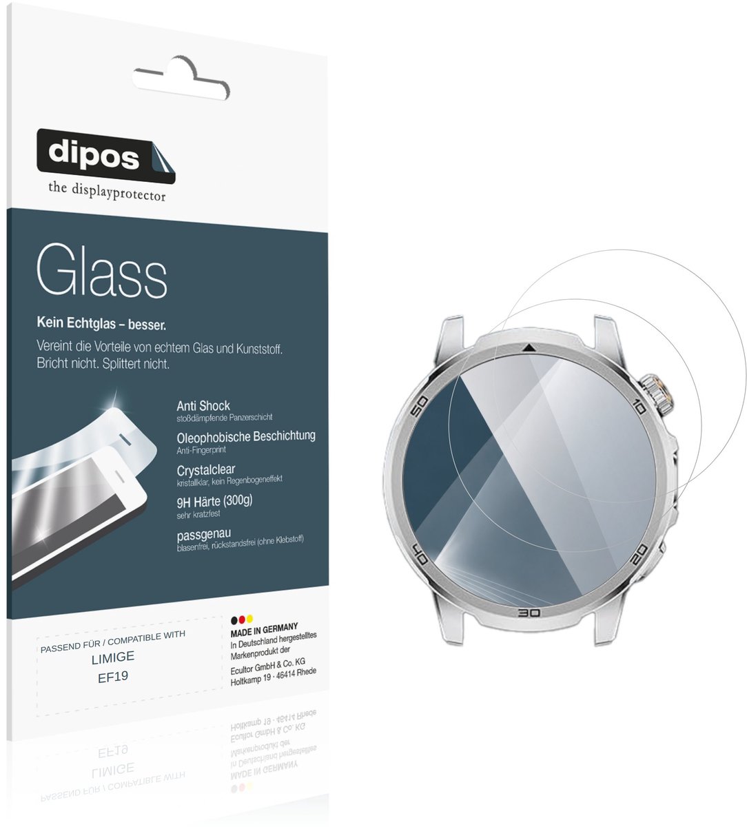 dipos – 2x Pantserfolie geschikt voor LIMIGE EF19 | 9H Screenprotector