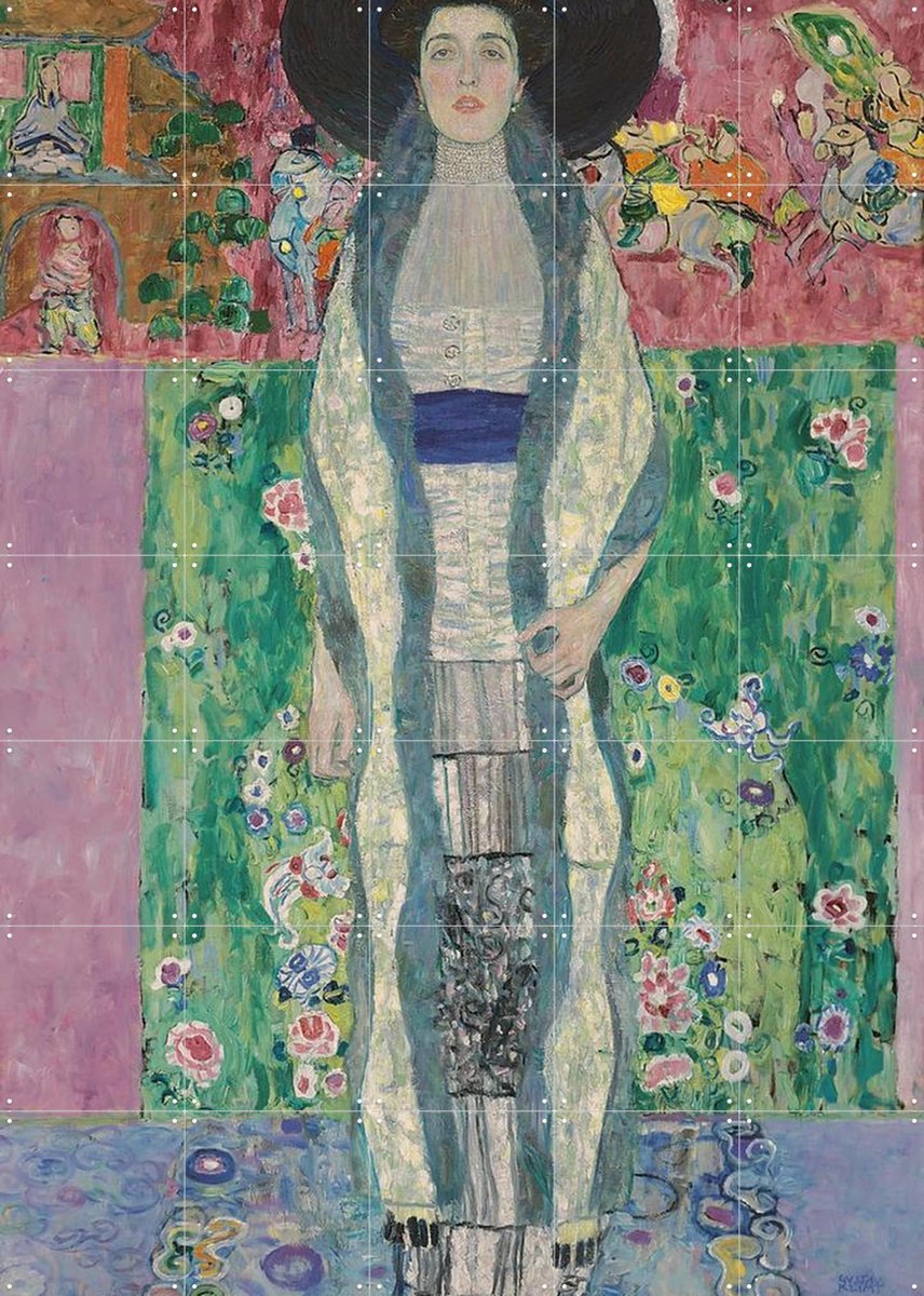 IXXI Portrait of Adele Bloch-Bauer II, Gustav Klimt & Bridgeman Images - 100 x 140 cm - Gratis ophangtool - Grote wanddecoratie en posters - Klassiek