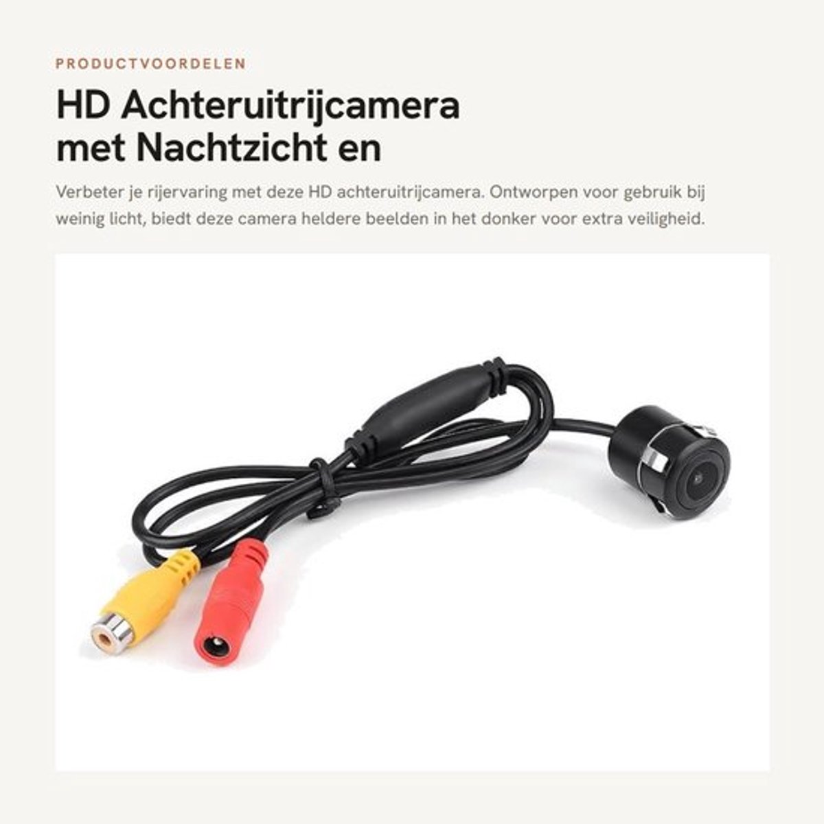 Dailygoods- Achteruitrijcamera HD - Verbeterd Nachtzicht - Waterdicht - Eenvoudige
