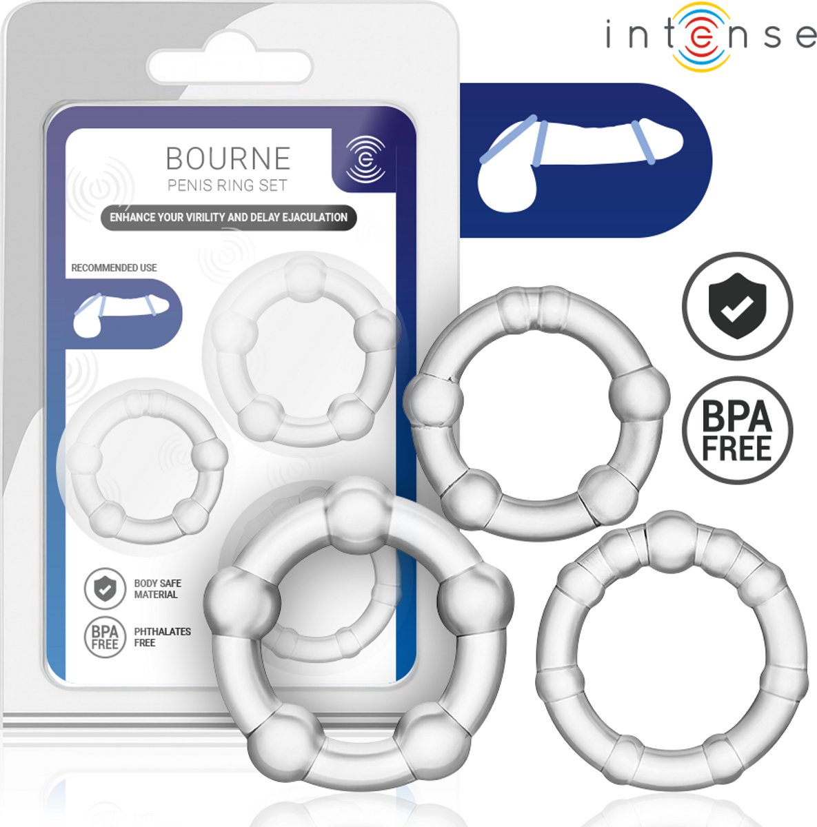 INTENSE - BOURNE SET OF 3 PENIS RING