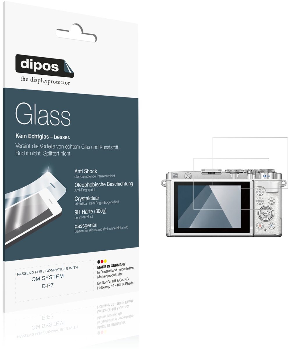 dipos – 2x Pantserfolie geschikt voor OM SYSTEM E-P7 | 9H Screenprotector