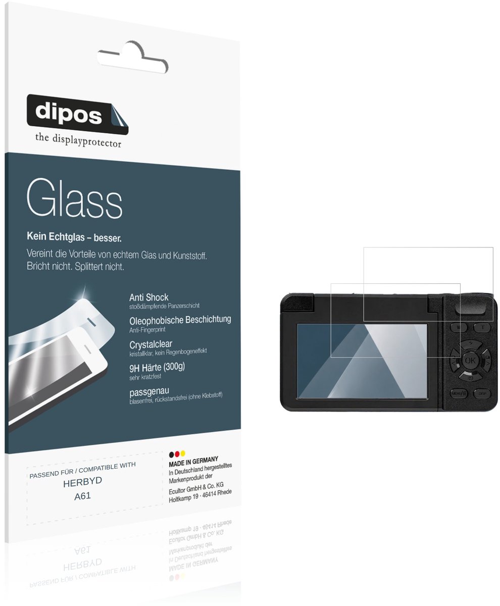 dipos – 2x Pantserfolie geschikt voor HERBYD A61 | 9H Screenprotector