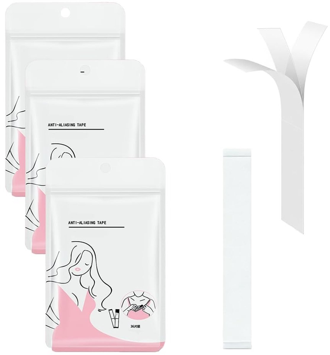 Dubbelzijdige Fashion Tape - Roze - 18 x 85 mm - Huidvriendelijke Plakstrips voor Kleding - Voor Bijzondere Gelegenheden