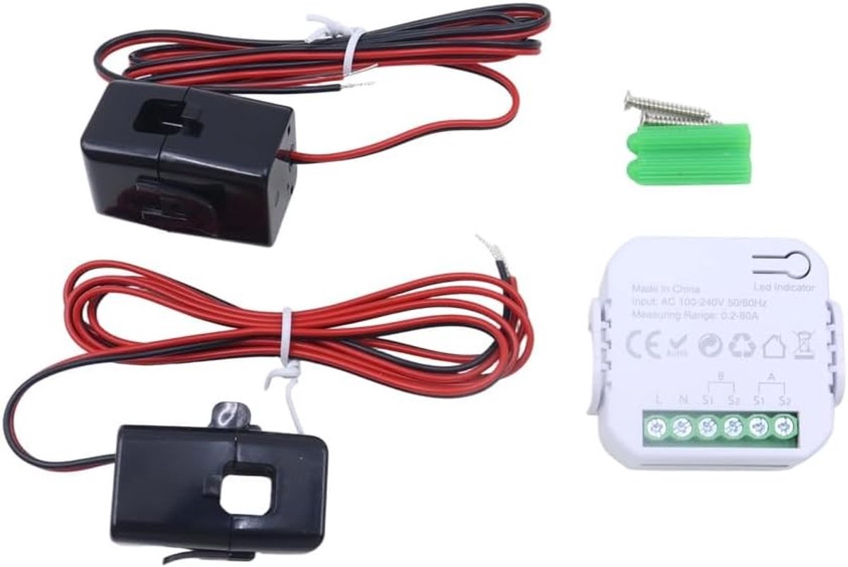 WiFi Dual Channel Elektriciteitsmonitor voor Energieverbruik en Vermogensstatistieken met Tuya Smart Life Compatibiliteit