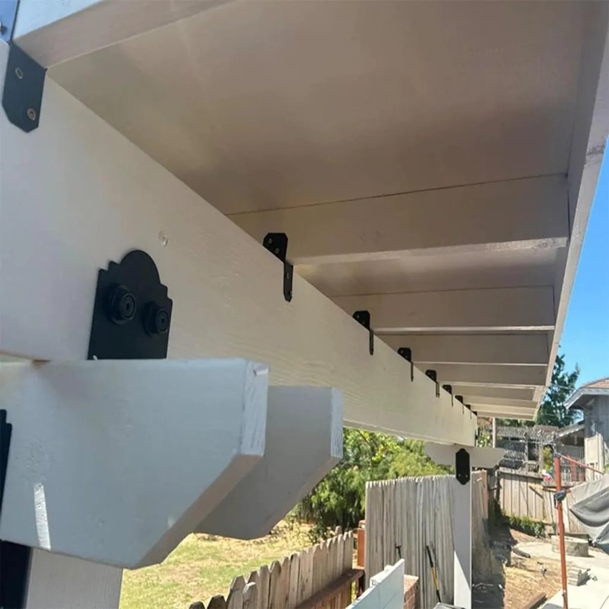 Vier pergola-daksteunen Geschikt voor zeer sterke verbindingsstukken, Geschikt voor luifels, terrassen en tuinen.