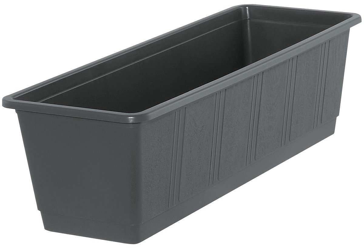 Geli Balkonbak STANDARD Antraciet Houtstructuur 50 cm - Kunststof