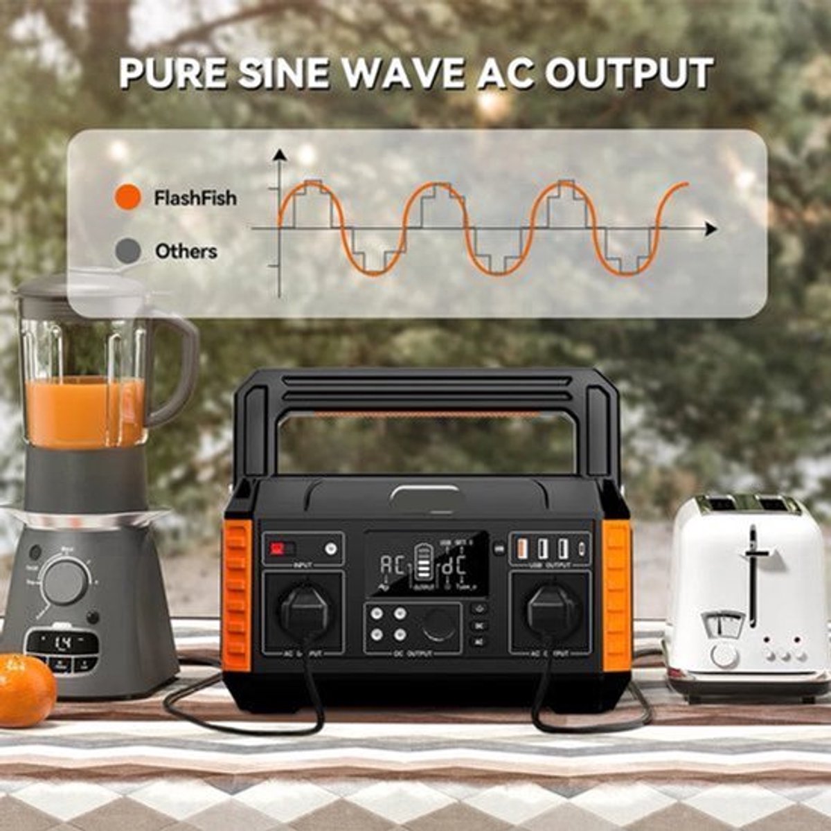 Draagbare Powerstation – Mobiele Accu – Noodstroom – Zakelijke Energie – 520Wh Capaciteit – Zuivere Sinusgolf AC – Meerdere Aansluitingen
