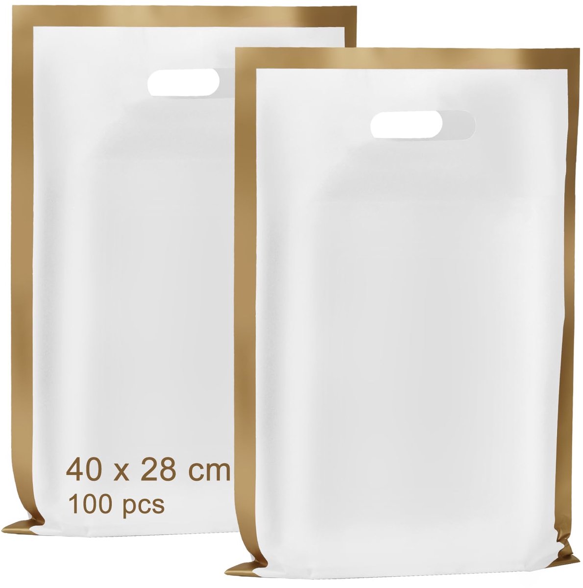Cadeautassen 40 x 28 cm - Extra dikke plastic - Wit - Perfect voor kleine bedrijven - ShopVlot
