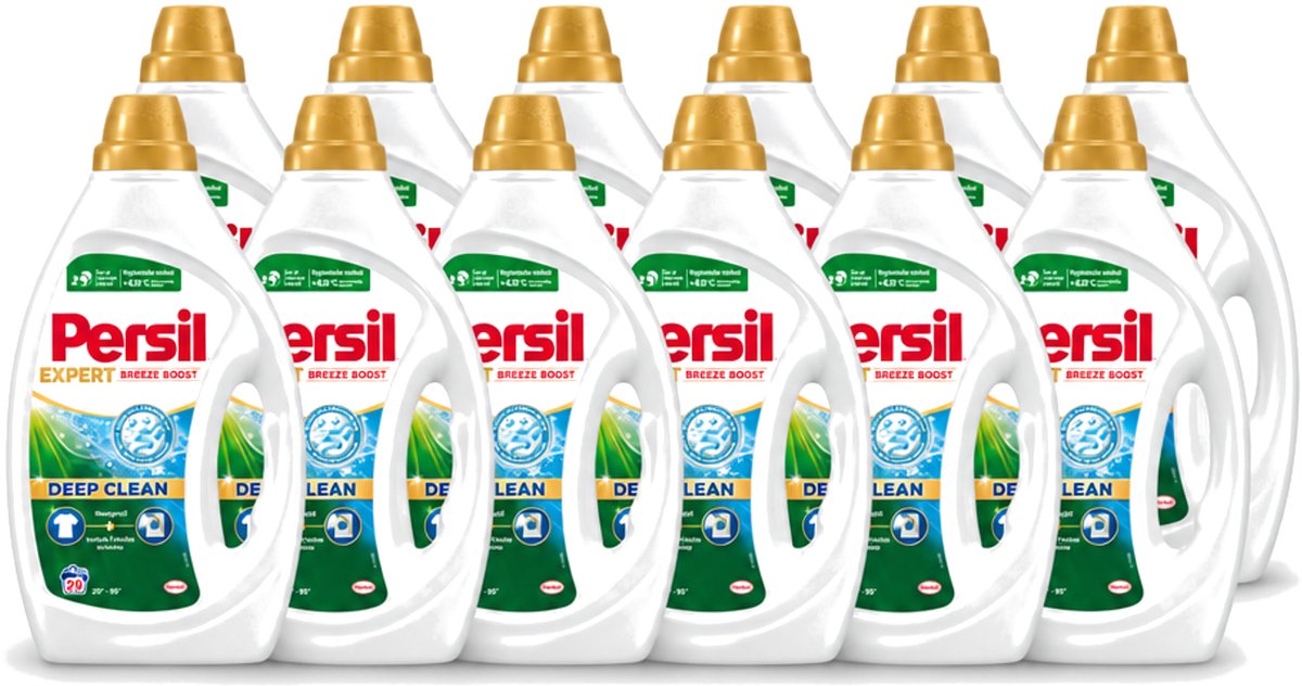 12 x Persil Expert - Vloeibaar Wasmiddel - Witte en Gekleurde Was - Breeze Boost - 29 Wasbeurten - Voordeelverpakking - 12 stuks