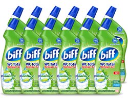 12 x Biff - WC Total Gel - ProNature Toiletreiniger - Mint Eucalyptus 750ml - Voordeelverpakking - 12 stuks