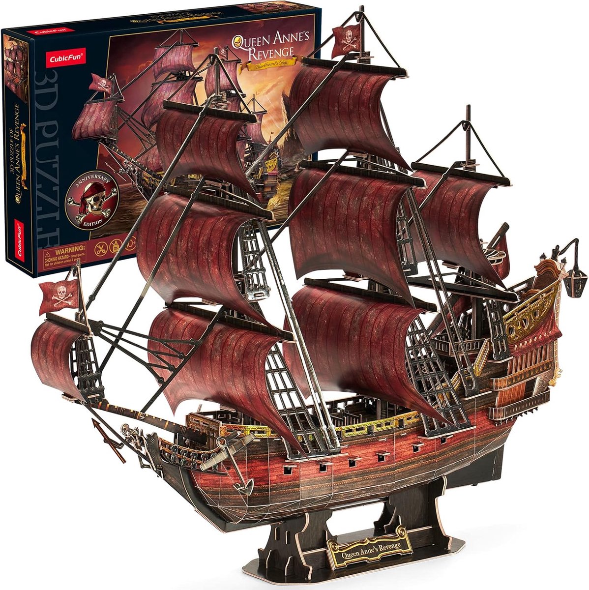 CubicFun Queen Anne's Revenge 3D Puzzle for Adults, 391 Pieces, Pirate Ship for Adults, Room Decoration, Birthday - ShopVlot