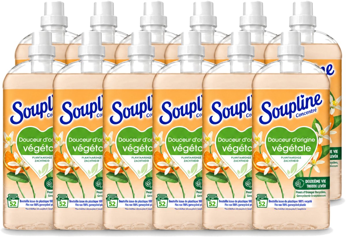 12 x Soupline - Wasverzachter - Oranjebloesem - 52 Wasbeurten - 1.3L - Voordeelverpakking - 12 stuks