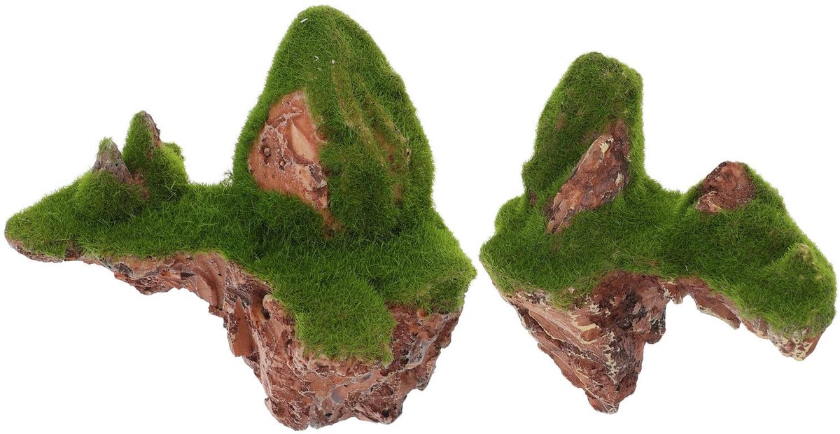 PERSELOSO 2 stuks drijvende aquariumdecoratie, natuurlijke rots-look, hars, drijvende landschapsstenen voor zoetwater - ShopVlot