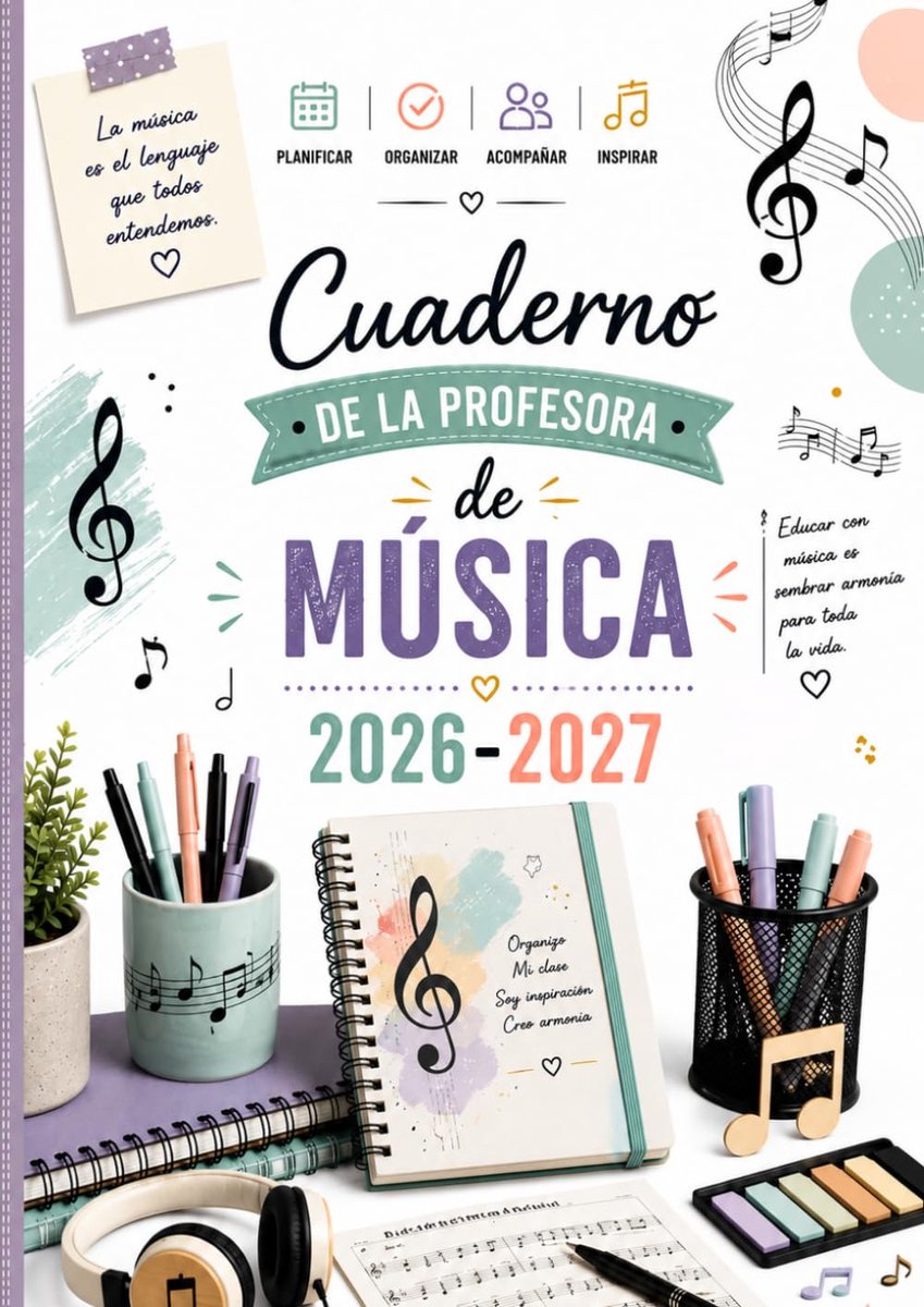 Notitieboekje voor muziekleraren 2026/2027: A4-planner voor leraren, klassenorganisator, wekelijks en maandelijks - ShopVlot