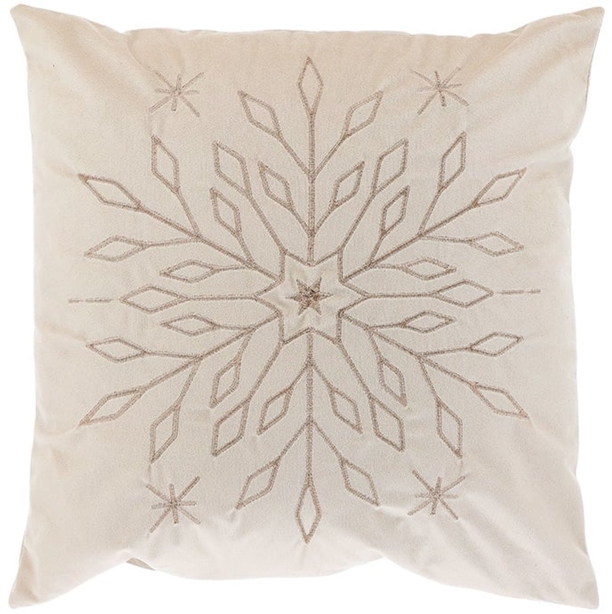 Unique Living Sierkussen Snowflake - 45x45cm - Wit