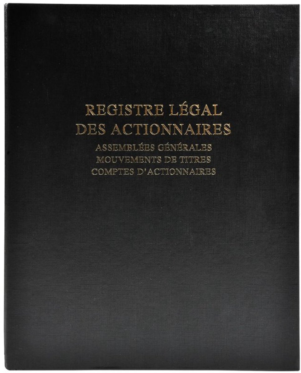 Le Dauphin aandeelhoudersregister, zwart, rug 37 mm, 4 ringen