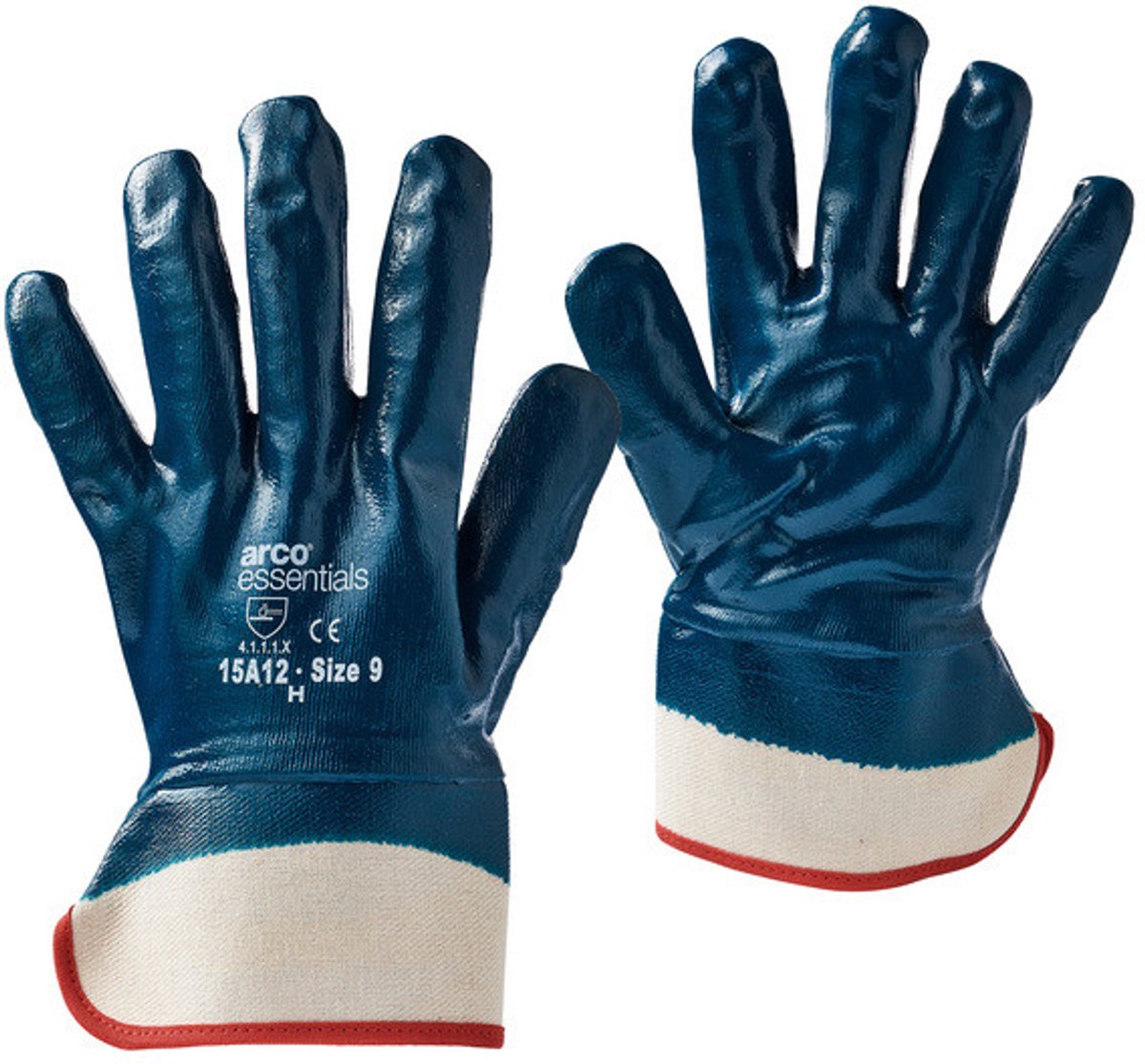 Arco Essentials Nitril - Gecoate Werkhandschoenen Veiligheidsboord Blauw - Maat 9