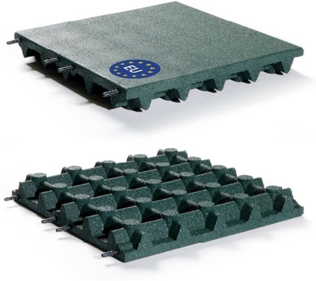 Valbeschermingsmat - Rubber - Veiligheidsmat - Voor speeltuin - Voor valbreking - Europese productie - 50x50 cm - 65mm - Groen