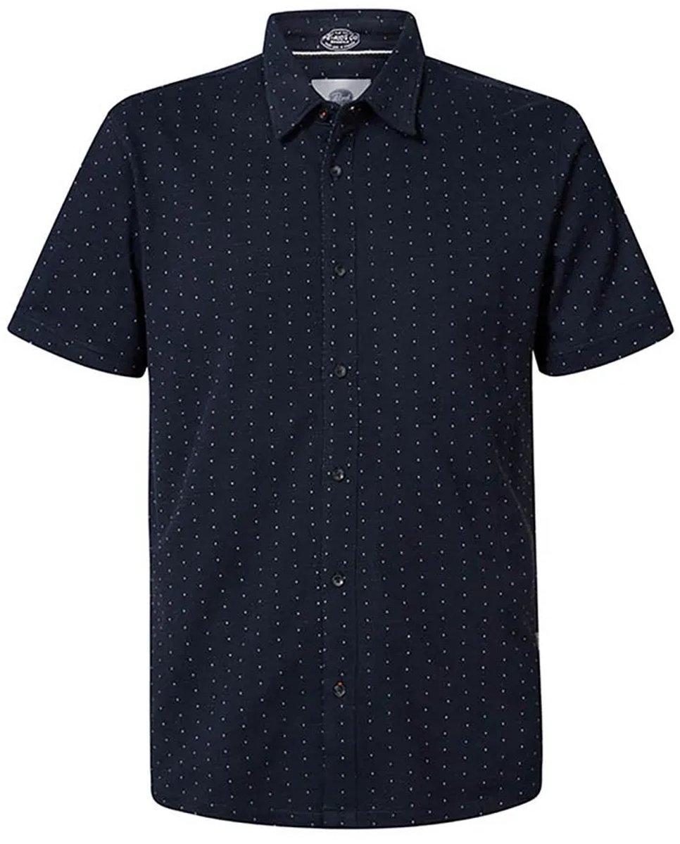 Petrol Industries - Heren Miniprint Shortsleeve Shirt - Blauw - Maat M