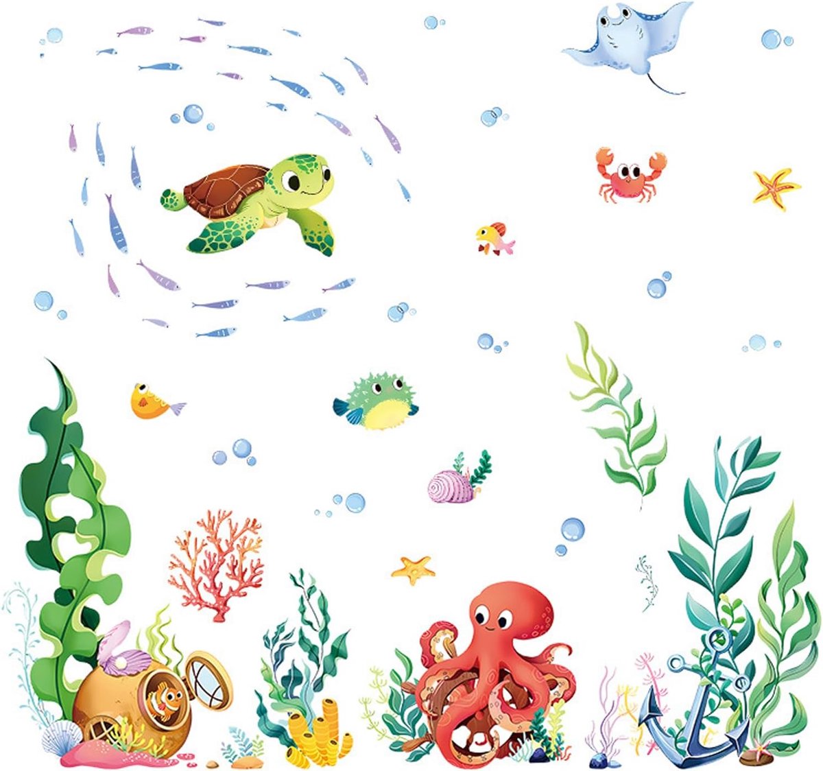 Muurstickers kinderen onderwaterwereld, behang kinderen - ShopVlot