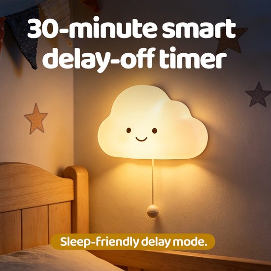 Nachtlampje kinderen – dimbaar nachtlampje, LED nachtlampje in wolkvorm, schattig siliconen nachtlampje, touch-bediening, dimbaar wandlampje – voor de kinderkamer — afbeelding 5