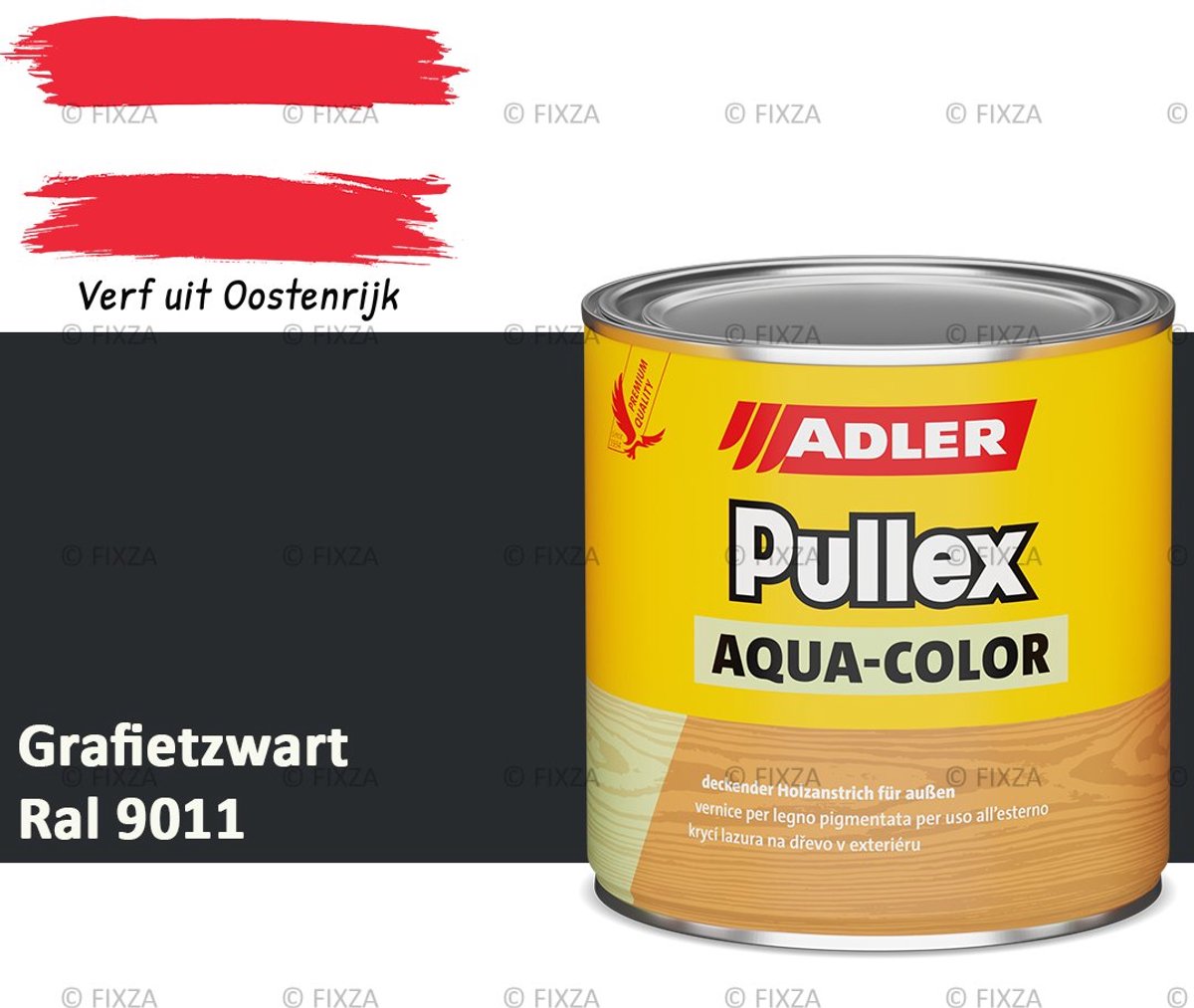 ADLER Pullex Aqua-Color Houtverf Buiten – Grafietzwart – 0,75 Liter – Watergedragen houtbescherming voor Buitenhout – Beschermt tegen Schimmel en Algen