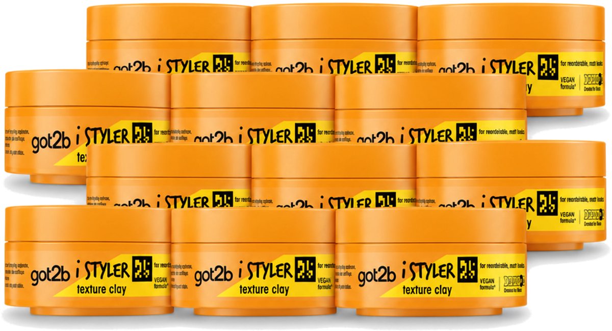 12 x Got2B - Styling Clay - I-Styler - 75 ml - Voordeelverpakking - 12 stuks