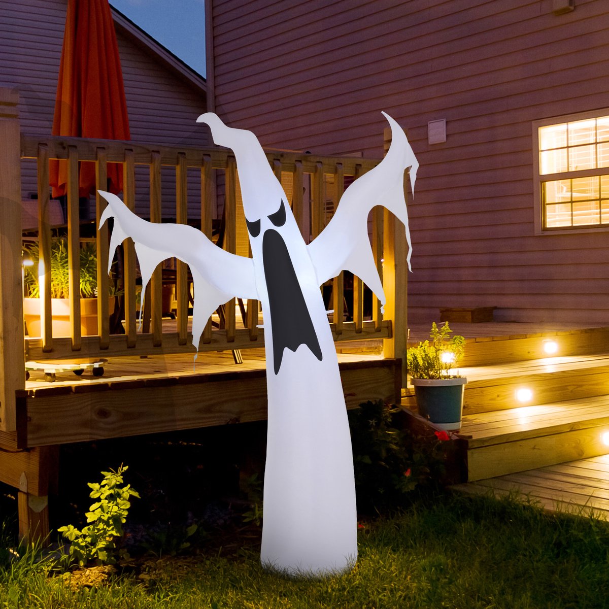 TEKROA® Halloween decoratie -Opblaasbare Halloween –met ledverlichting - IP44 - zelfopblazend - polyester - Halloween versiering - L130 x B30 x H180 cm
